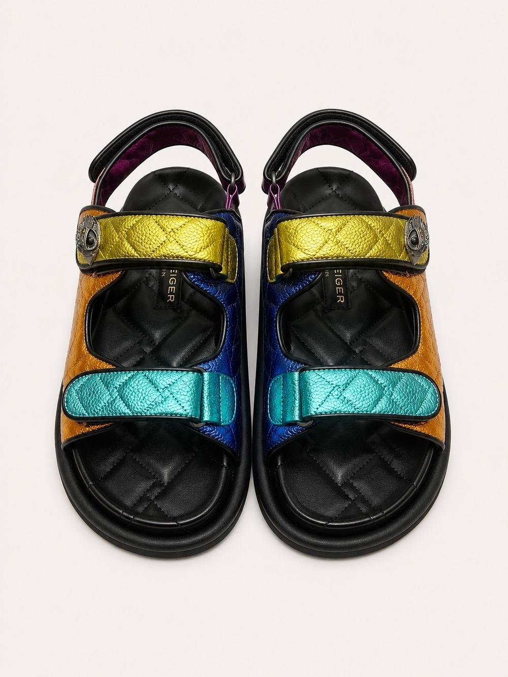🆕️Kurt Geiger London Rainbow Leather Platform Sandals Multicolor